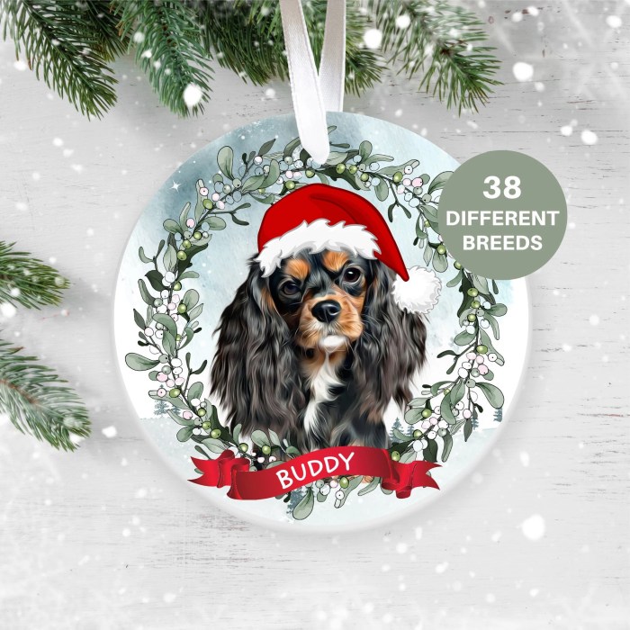 King charles spaniel christmas ornament