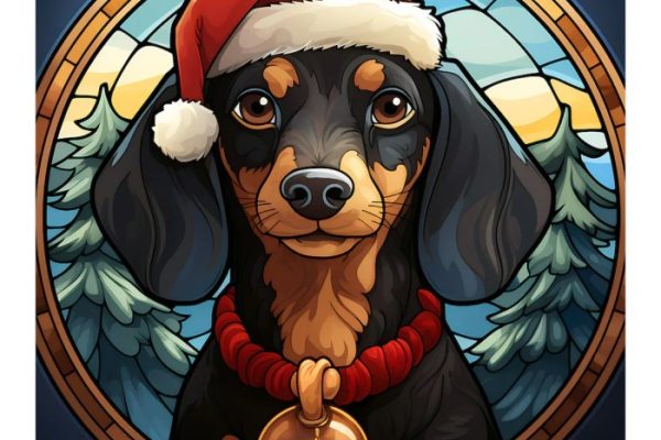 Wiener dog christmas ornament