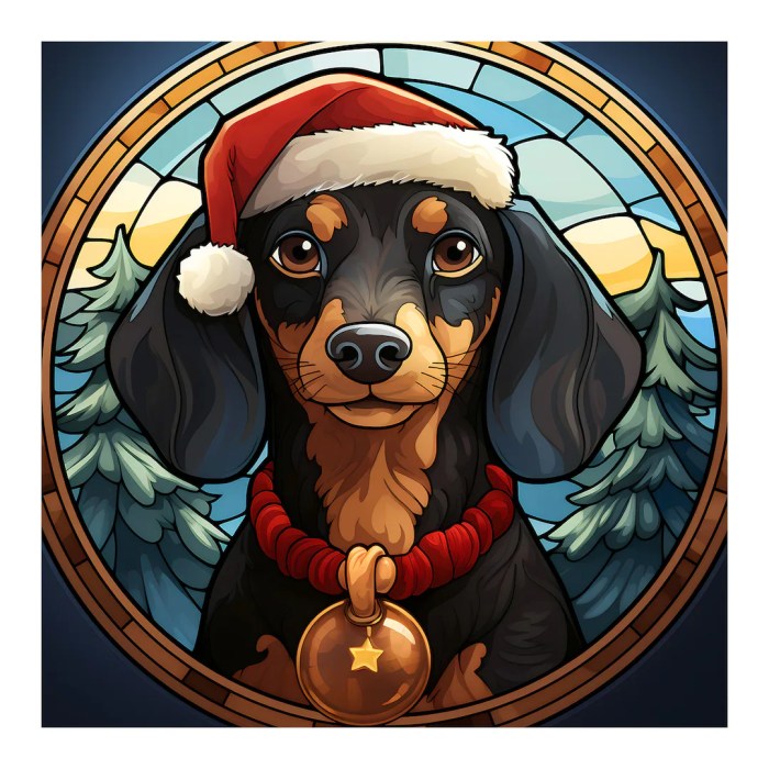 Wiener dog christmas ornament