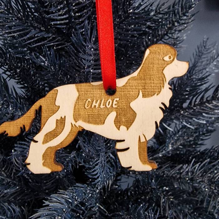 King charles spaniel christmas ornament